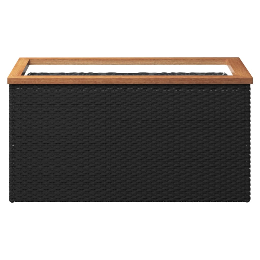 plantekasse 80x40x40 cm polyrattan sort