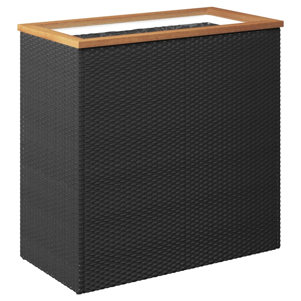 plantekasse 80x40x80 cm polyrattan sort