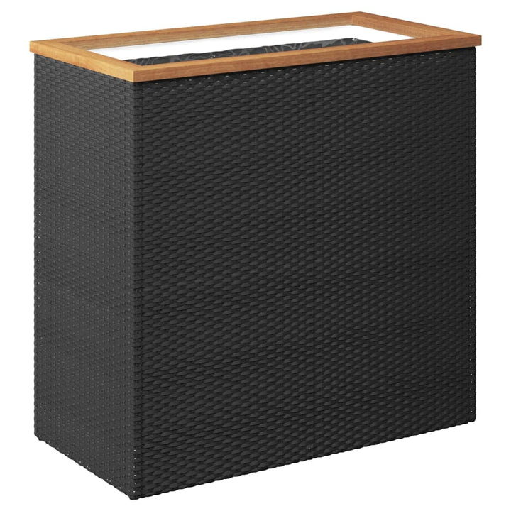 plantekasse 80x40x80 cm polyrattan sort