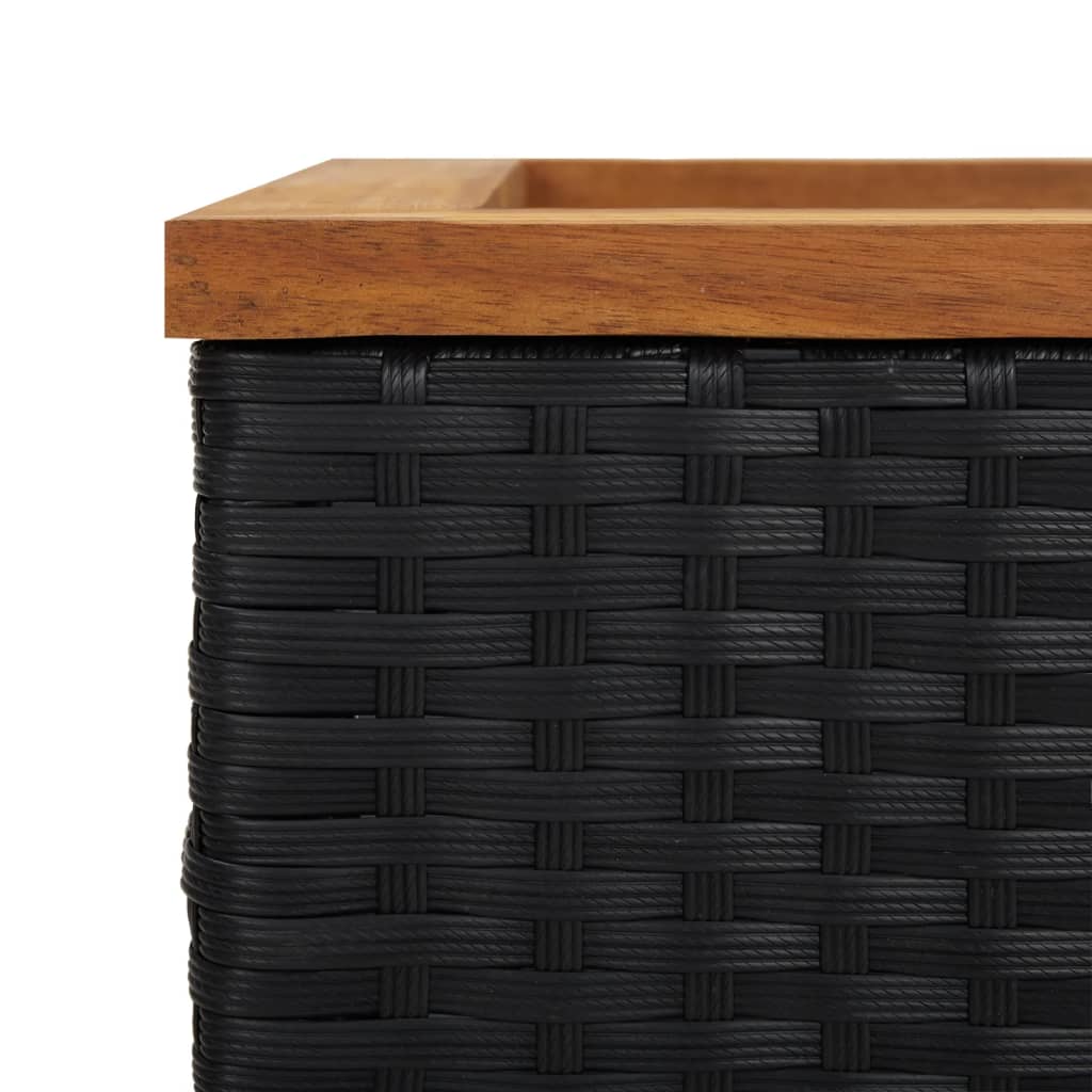 plantekasse 80x40x80 cm polyrattan sort