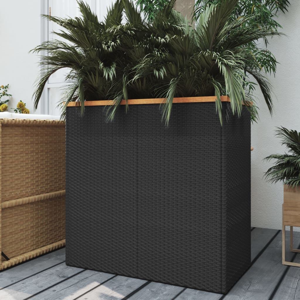 plantekasse 80x40x80 cm polyrattan sort