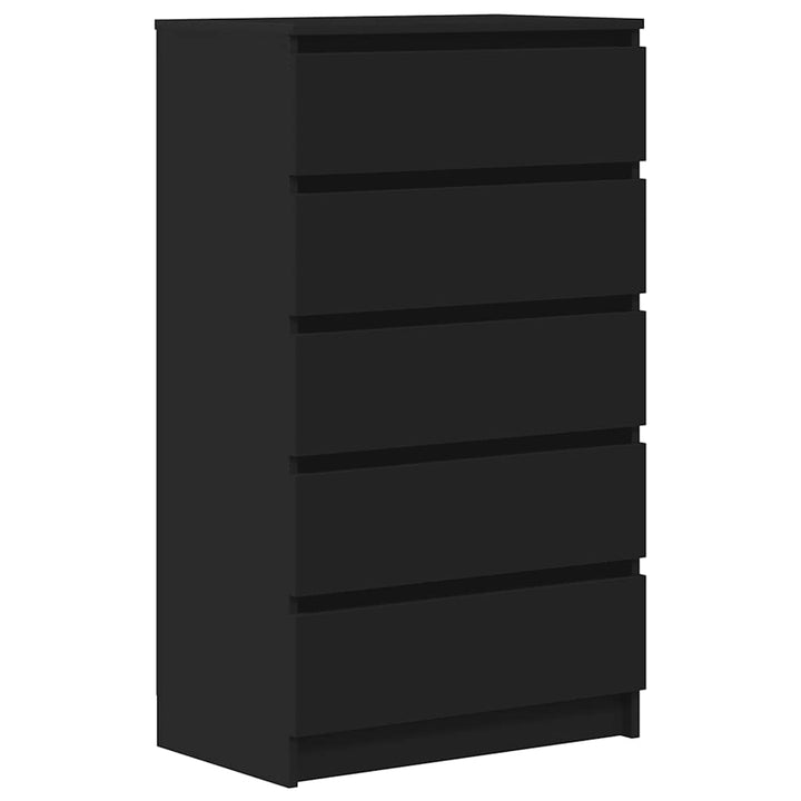 skuffeskab 60x36x103 cm konstrueret træ sort