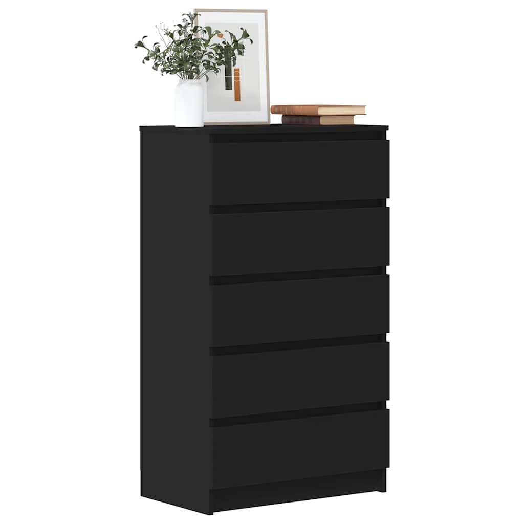 skuffeskab 60x36x103 cm konstrueret træ sort