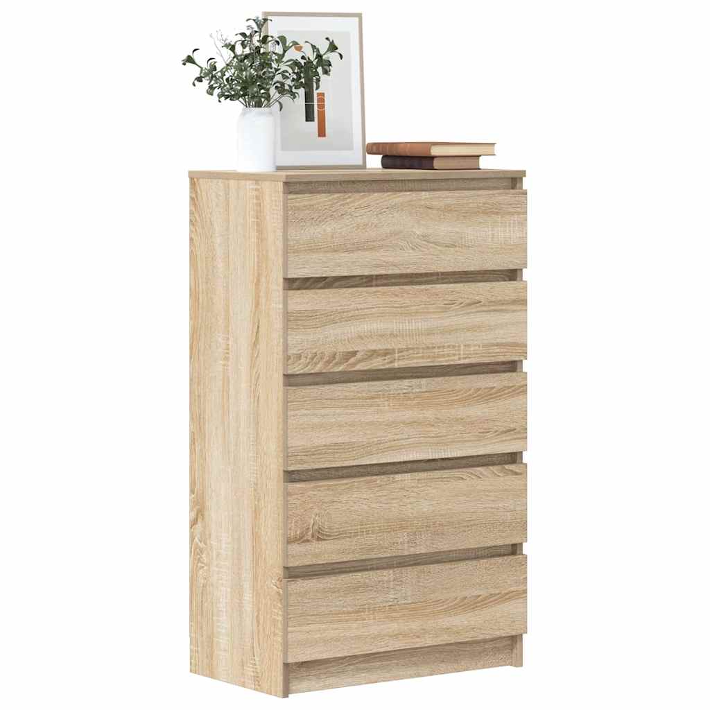 kommode 60x36x103 cm konstrueret træ sonoma-eg