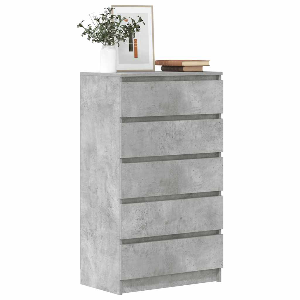 skuffeskab 60x36x103 cm konstrueret træ betongrå