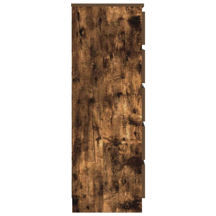 kommode 60x36x103 cm konstrueret træ røget egetræsfarve