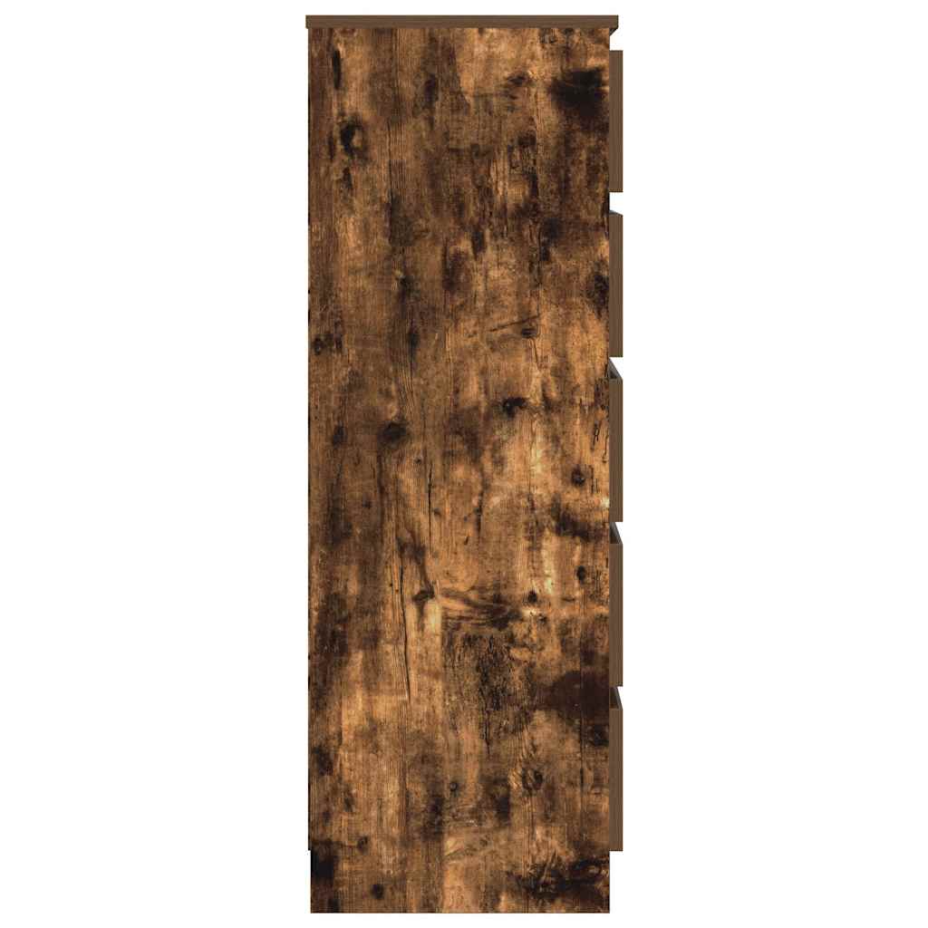 kommode 60x36x103 cm konstrueret træ røget egetræsfarve
