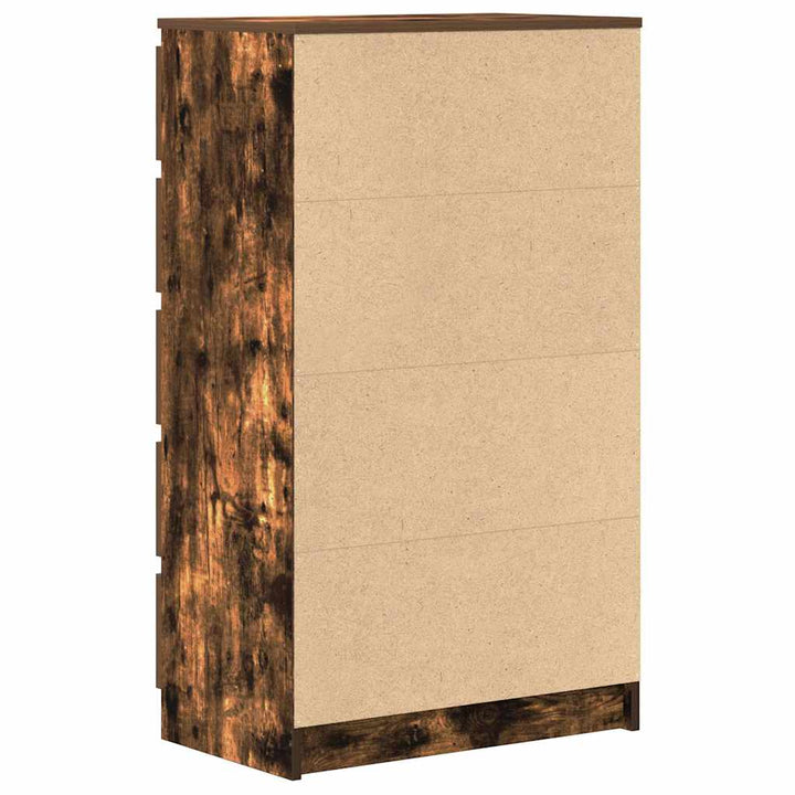 kommode 60x36x103 cm konstrueret træ røget egetræsfarve