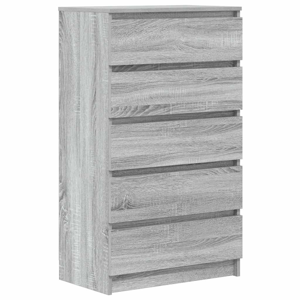 kommode 60x36x103 cm konstrueret træ grå sonoma-eg