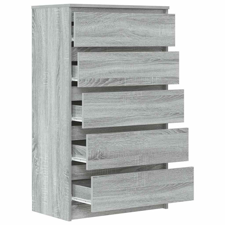 kommode 60x36x103 cm konstrueret træ grå sonoma-eg