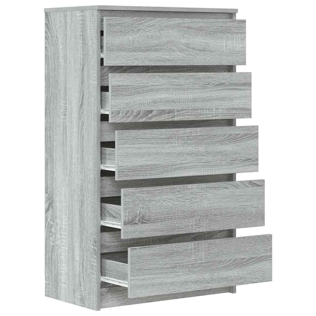 kommode 60x36x103 cm konstrueret træ grå sonoma-eg