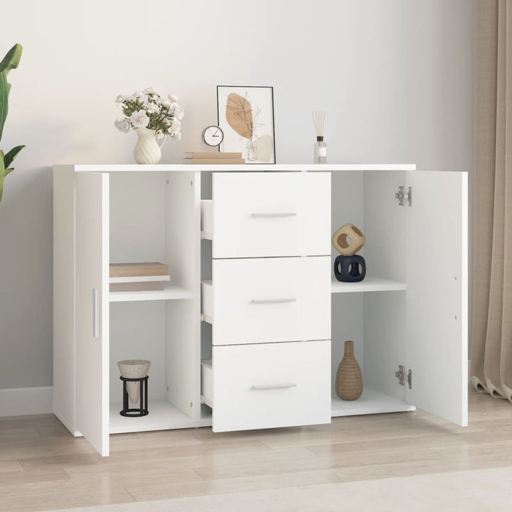 skænk 91x29,5x65 cm konstrueret træ hvid