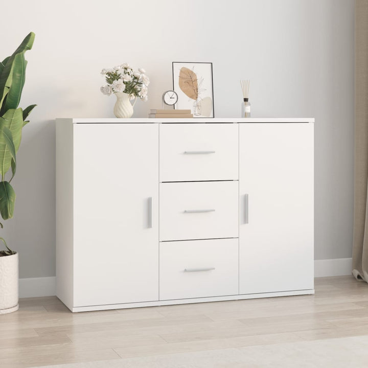 skænk 91x29,5x65 cm konstrueret træ hvid