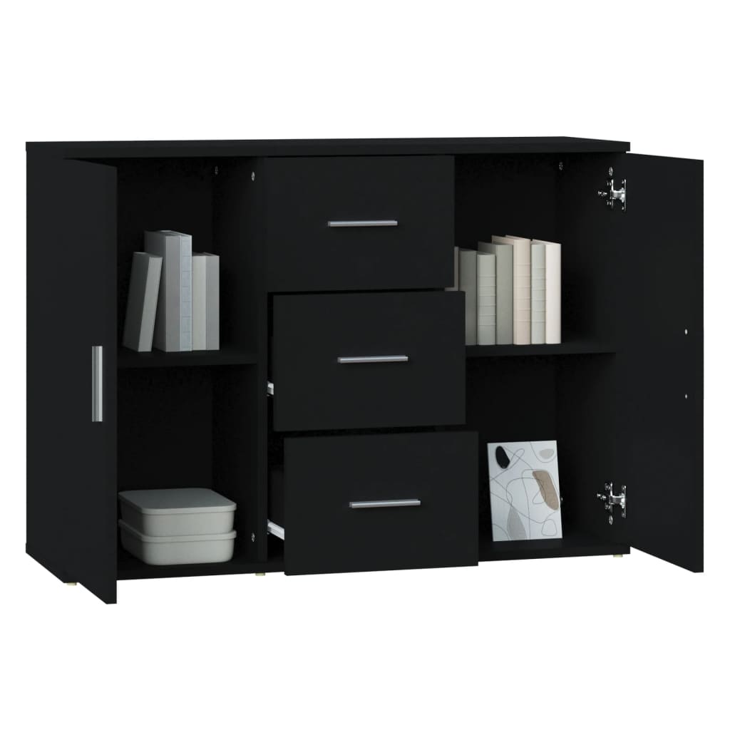 skænk 91x29,5x65 cm konstrueret træ sort