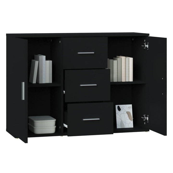 skænk 91x29,5x65 cm konstrueret træ sort