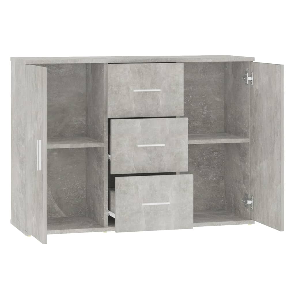 skænk 91x29,5x65 cm konstrueret træ betongrå