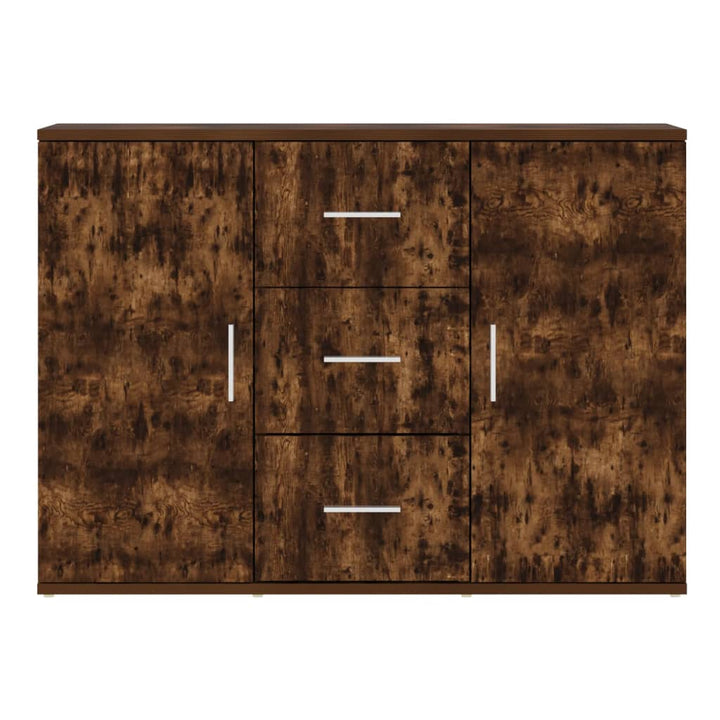 skænk 91x29,5x65 cm konstrueret træ røget egetræsfarve