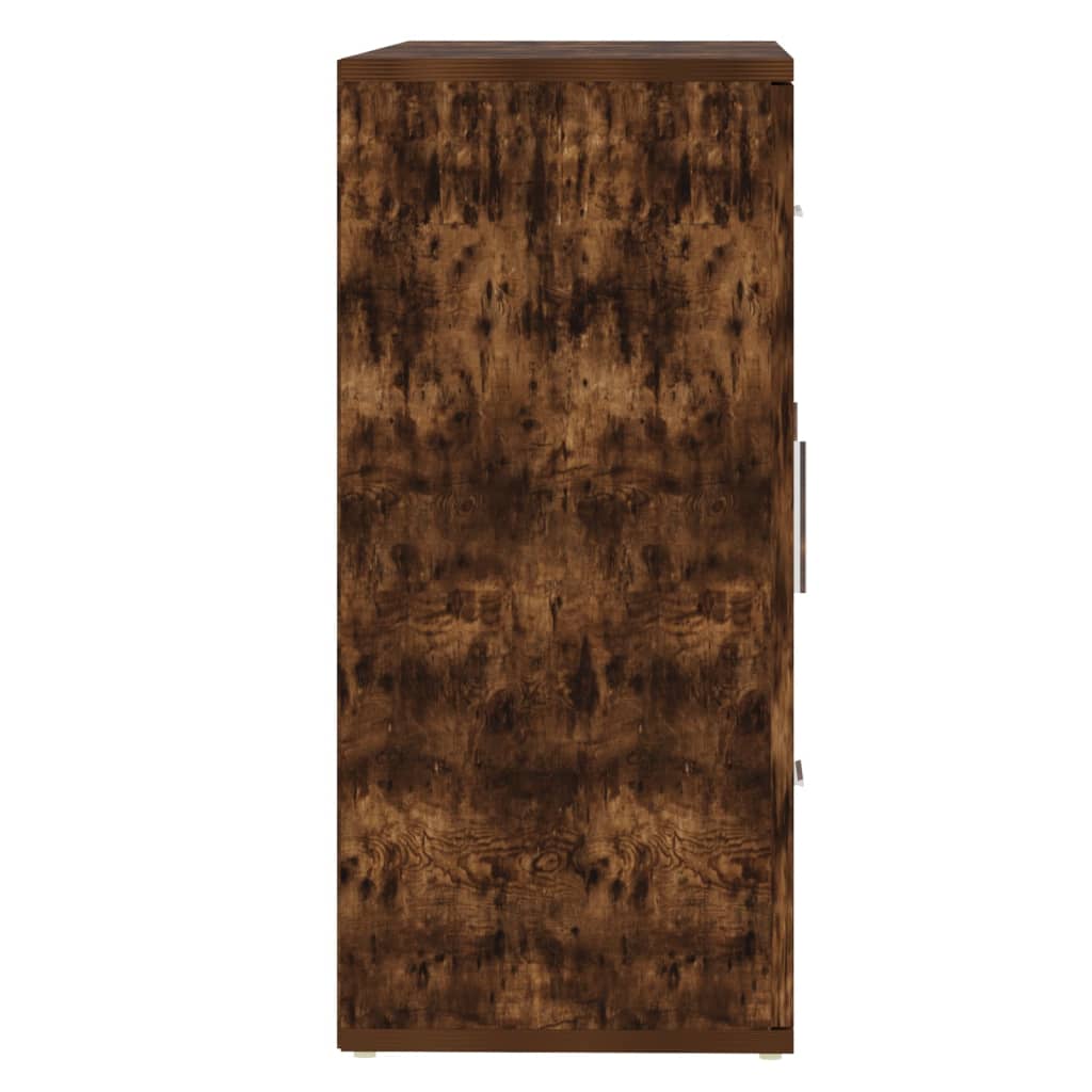 skænk 91x29,5x65 cm konstrueret træ røget egetræsfarve