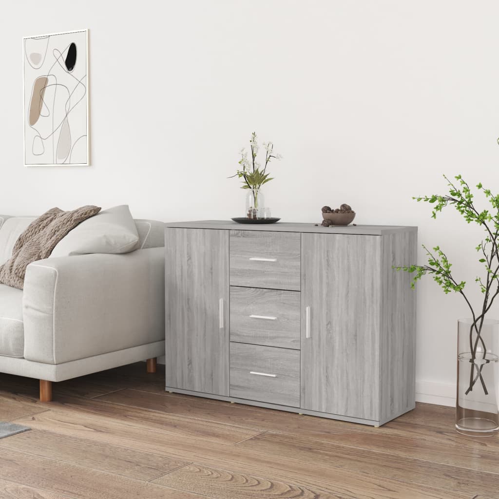 skænk 91x29,5x65 cm konstrueret træ grå sonoma-eg
