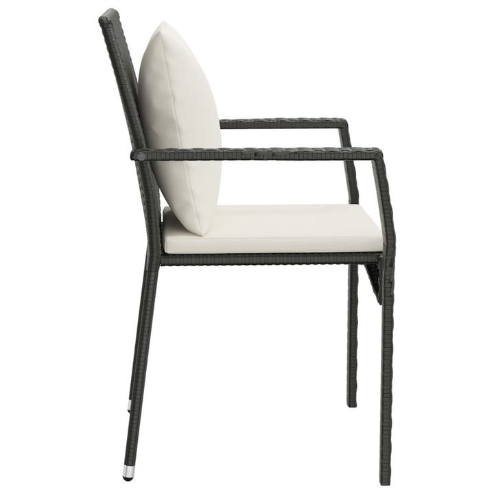 havestole med hynder 4 stk. polyrattan sort
