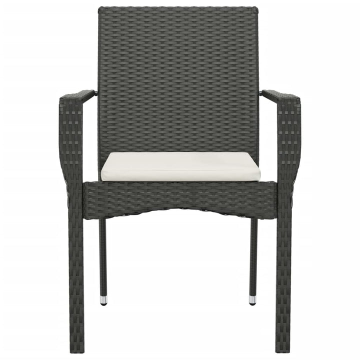 havestole med hynder 2 stk. polyrattan sort