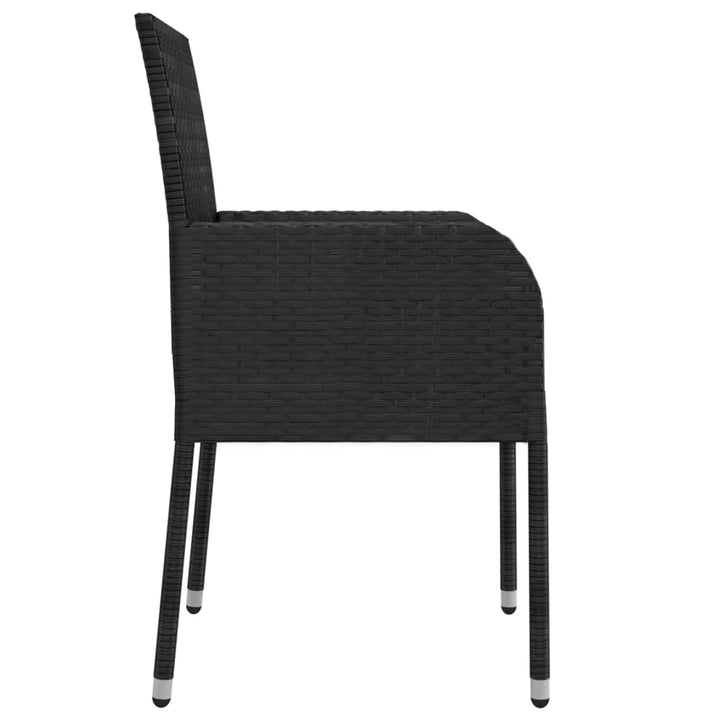 havestole med hynder 2 stk. polyrattan sort