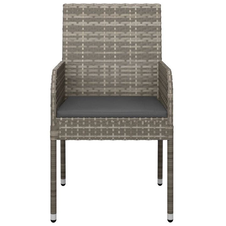 havestole med hynder 2 stk. polyrattan grå