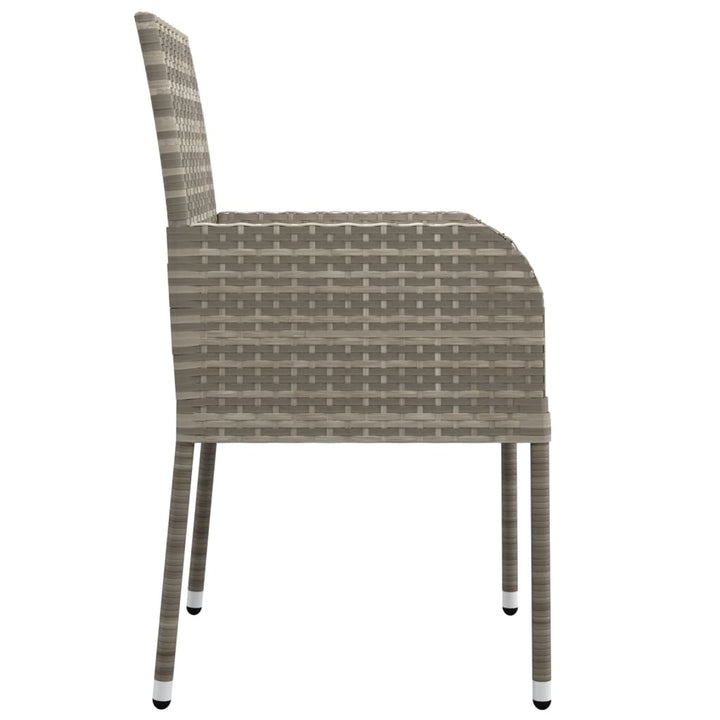havestole med hynder 4 stk. polyrattan grå