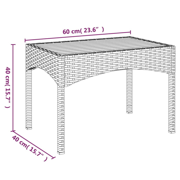 havestole med lænefunktion 2 stk. med bord polyrattan grå