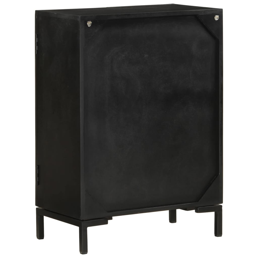 skænk 55x30x77 cm massivt mangotræ og jern sort