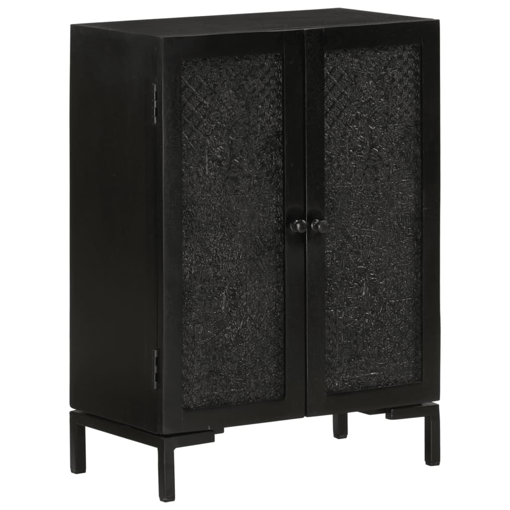 skænk 55x30x77 cm massivt mangotræ og jern sort