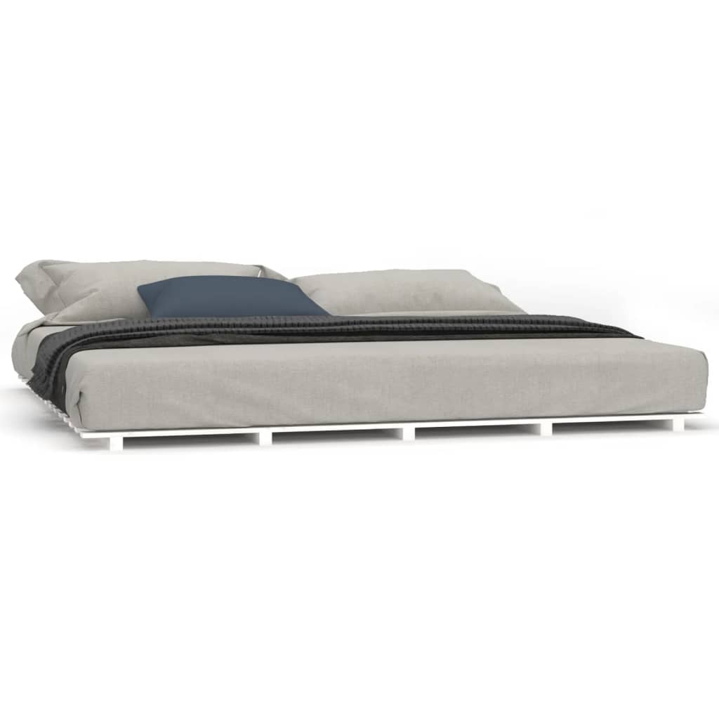 sengeramme 200x200 cm massivt fyrretræ hvid