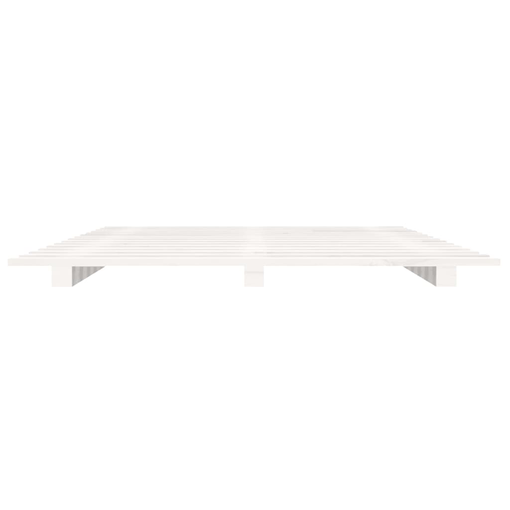 sengeramme 140x200 cm massivt fyrretræ hvid