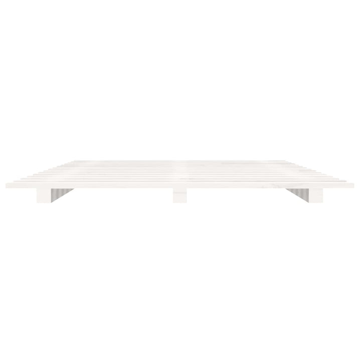 sengeramme 140x200 cm massivt fyrretræ hvid