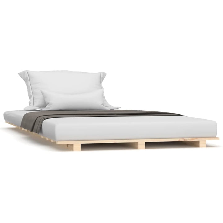 sengestel 75x190 cm massivt fyrretræ sort