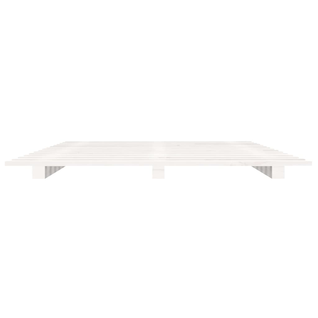 sengeramme 135x190 cm massivt fyrretræ hvid