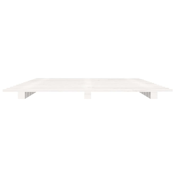 sengeramme 135x190 cm massivt fyrretræ hvid