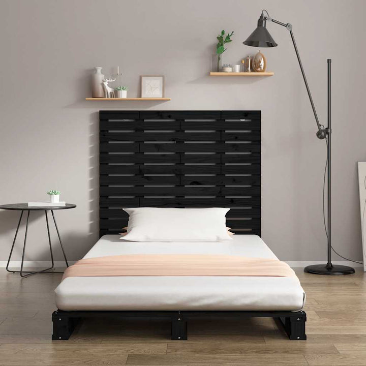 sengegavl 96x3x91,5 cm massivt fyrretræ sort
