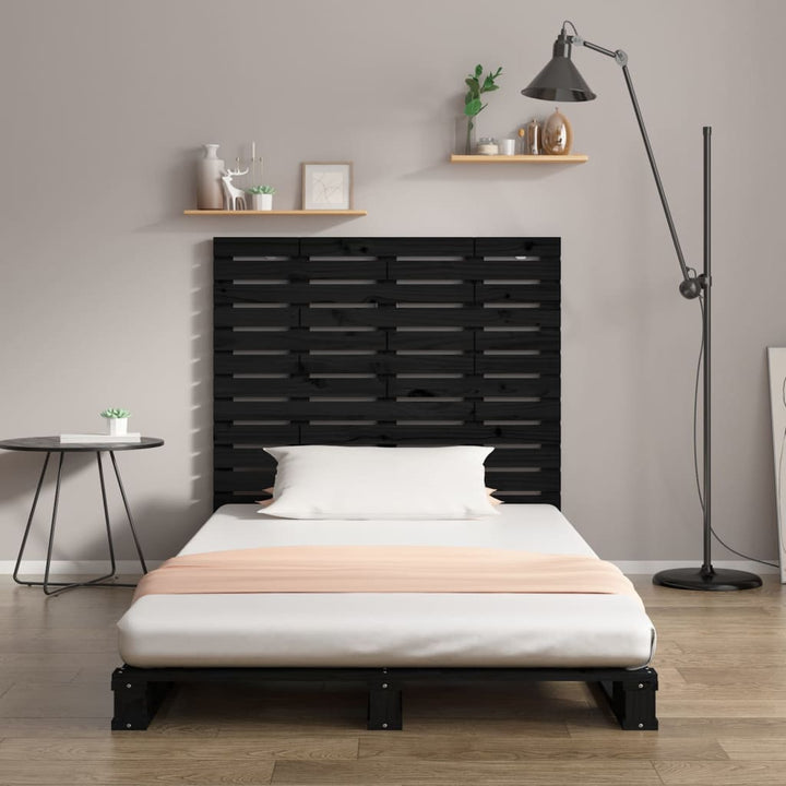 sengegavl 126x3x91,5 cm massivt fyrretræ sort