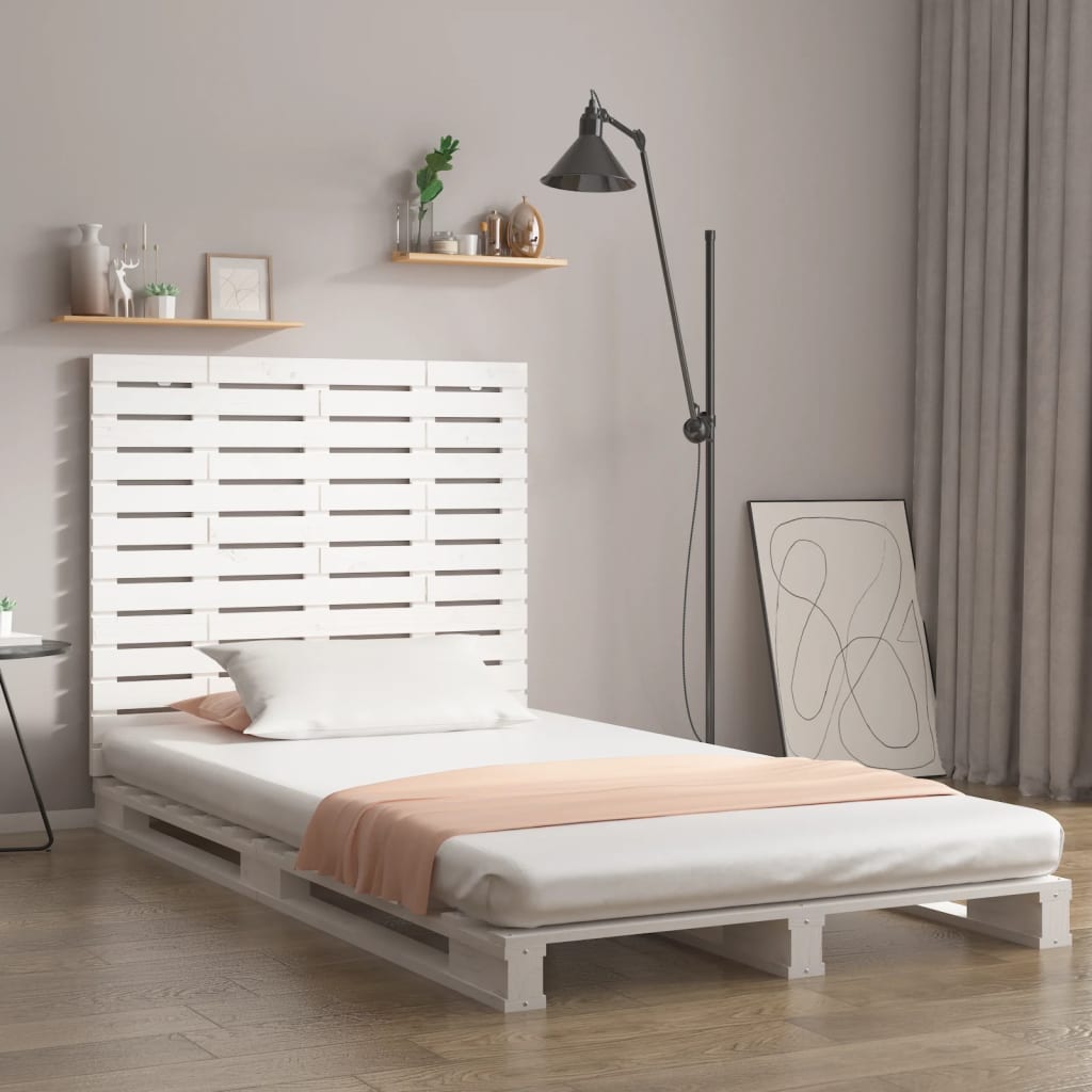 sengegavl 146x3x91,5 cm massivt fyrretræ hvid