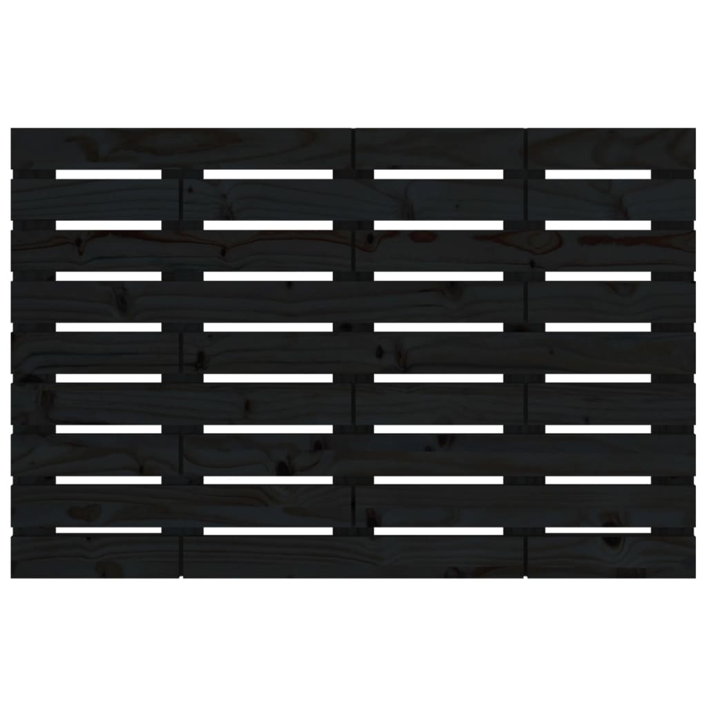 sengegavl 106x3x63 cm massivt fyrretræ sort