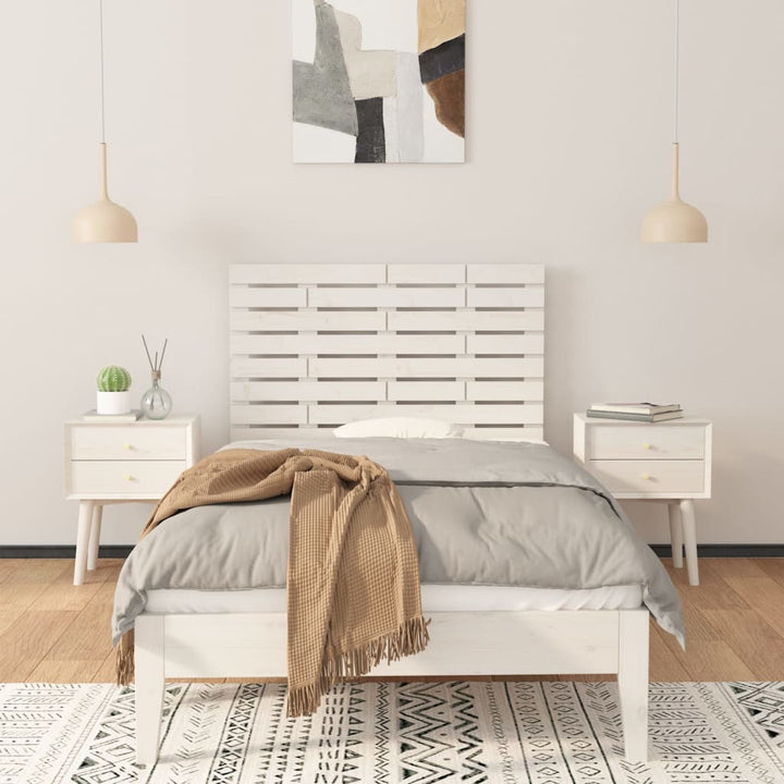 sengegavl 81x3x63 cm massivt fyrretræ hvid