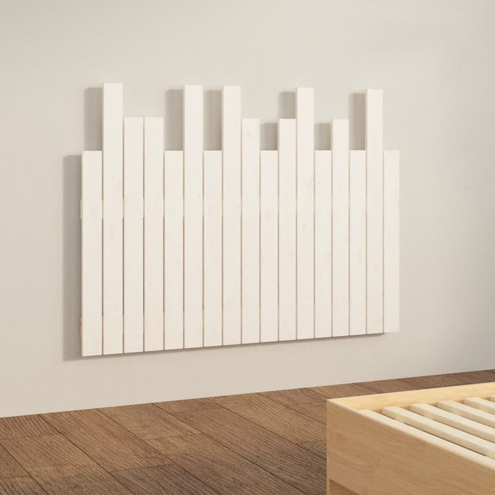sengegavl 108x3x80 cm massivt fyrretræ hvid