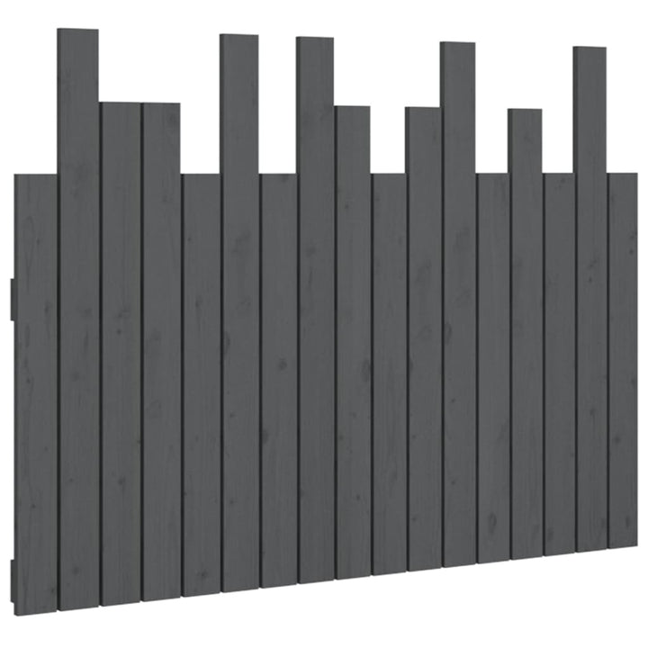 sengegavl 108x3x80 cm massivt fyrretræ grå
