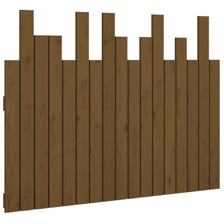 sengegavl 108x3x80 cm massivt fyrretræ gyldenbrun