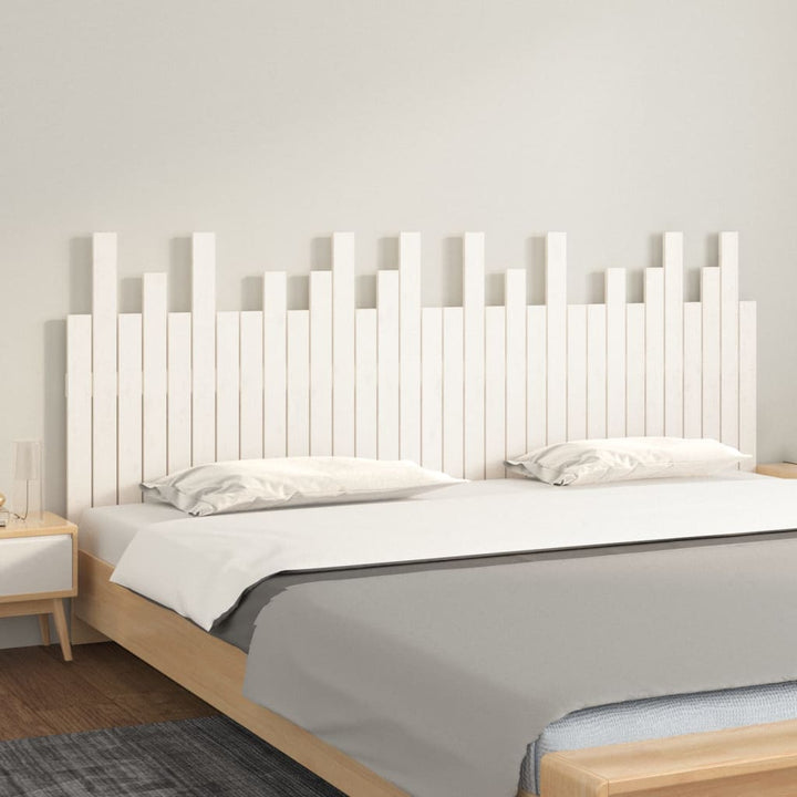 sengegavl 204x3x80 cm massivt fyrretræ hvid
