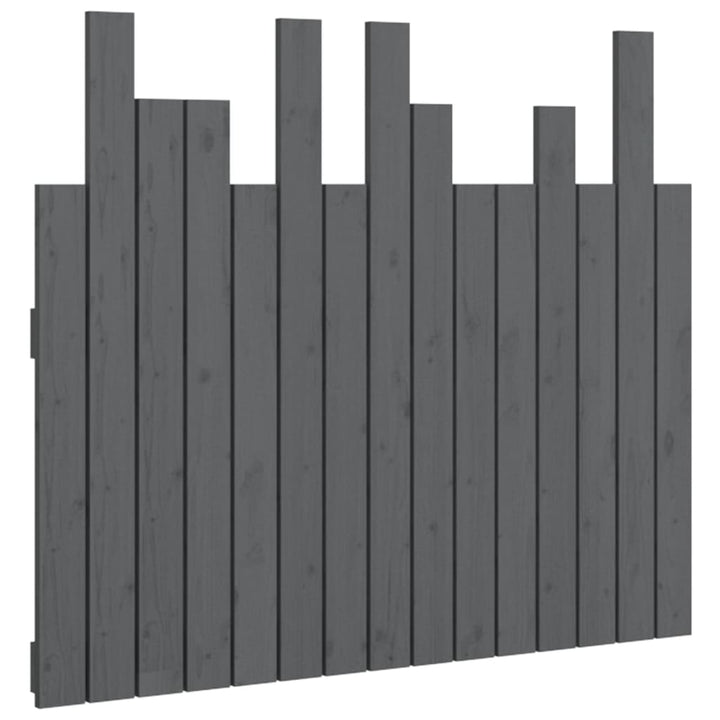 sengegavl 95,5x3x80 cm massivt fyrretræ grå