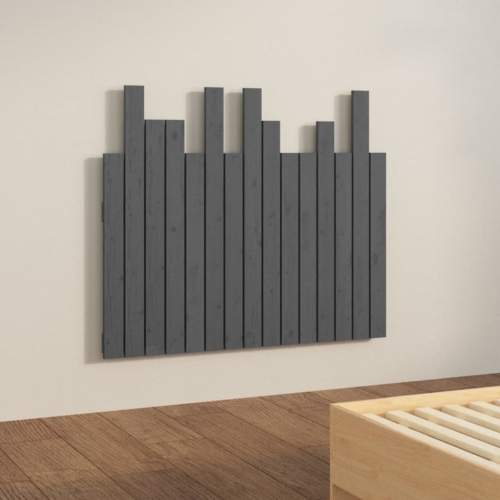 sengegavl 95,5x3x80 cm massivt fyrretræ grå
