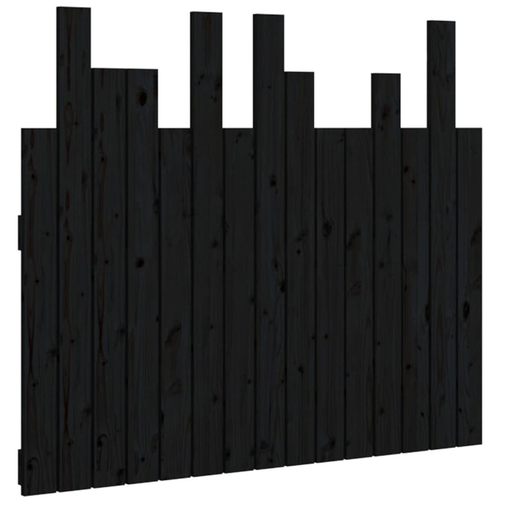 sengegavl 95,5x3x80 cm massivt fyrretræ sort