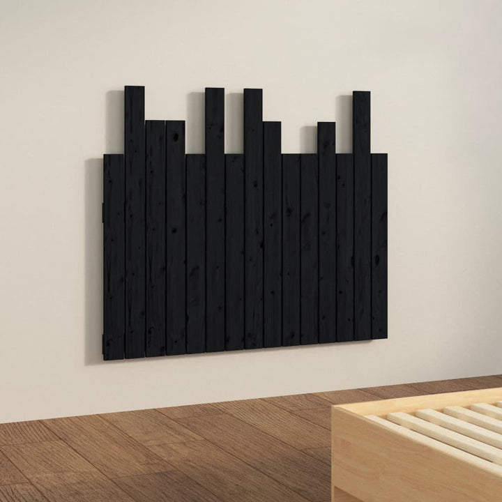 sengegavl 95,5x3x80 cm massivt fyrretræ sort